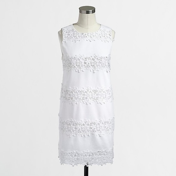 J. Crew Dresses & Skirts - Jcrew lace white scalloped shift dress